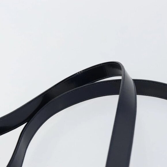 GUCCI Bamboo Shoulder Bag Patent leather Navy Gold - Picture 8 of 16